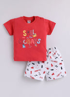 Mars Infiniti Baby Boys Casual T-shirt Shorts (Sky Blue, Red, Yellow)