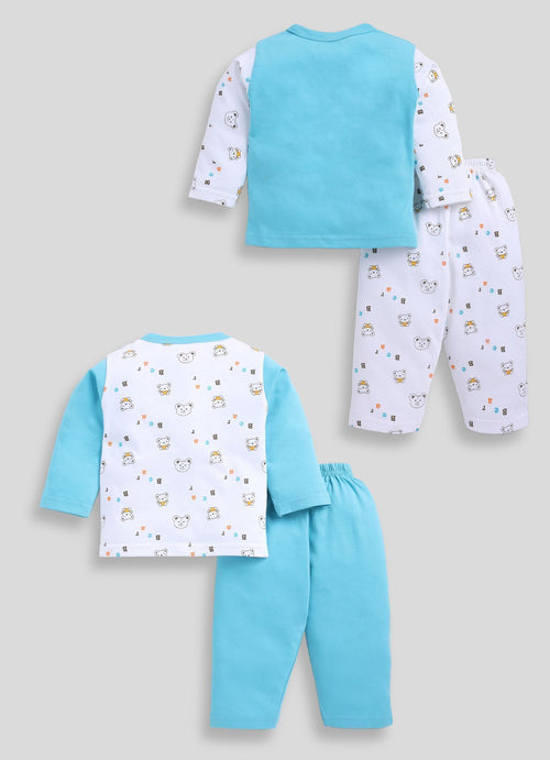 Mars Infiniti Baby Boys & Baby Girls Casual T-shirt Pant (Blue, White)