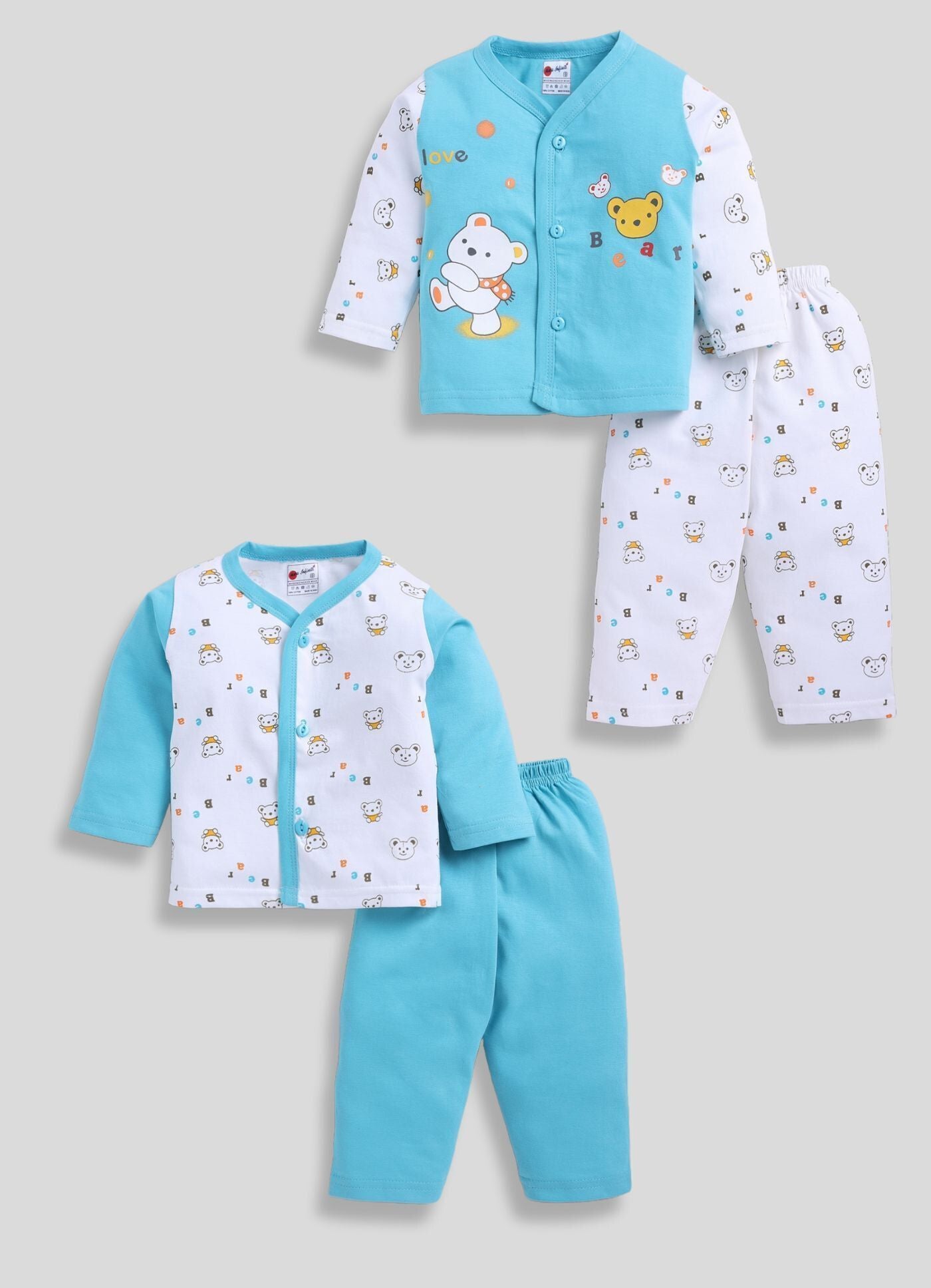 Mars Infiniti Baby Boys & Baby Girls Casual T-shirt Pant (Blue, White)
