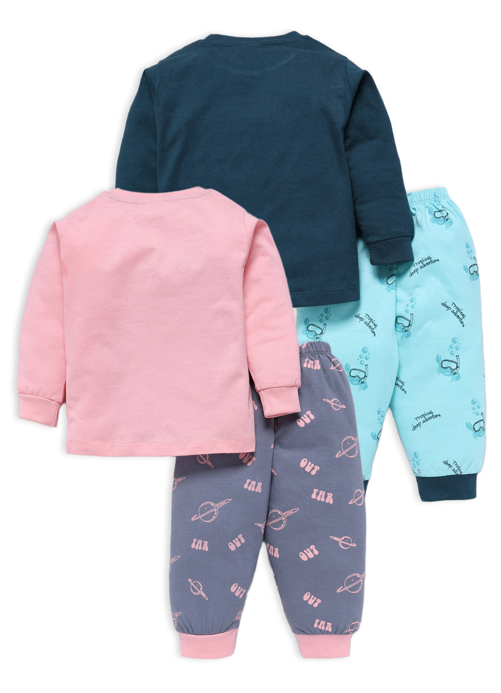 Mars Infiniti Boys Casual T-shirt Track Pants (deep blue, Light Pink)