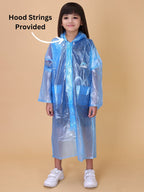 Mars Infiniti PVC Plastic Solid Color Girls Raincoat (Sky Blue)