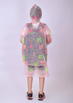 Mars Infiniti Self Design Boys and Girls Raincoat, yellow pink, All Over Print, PVC Plastic