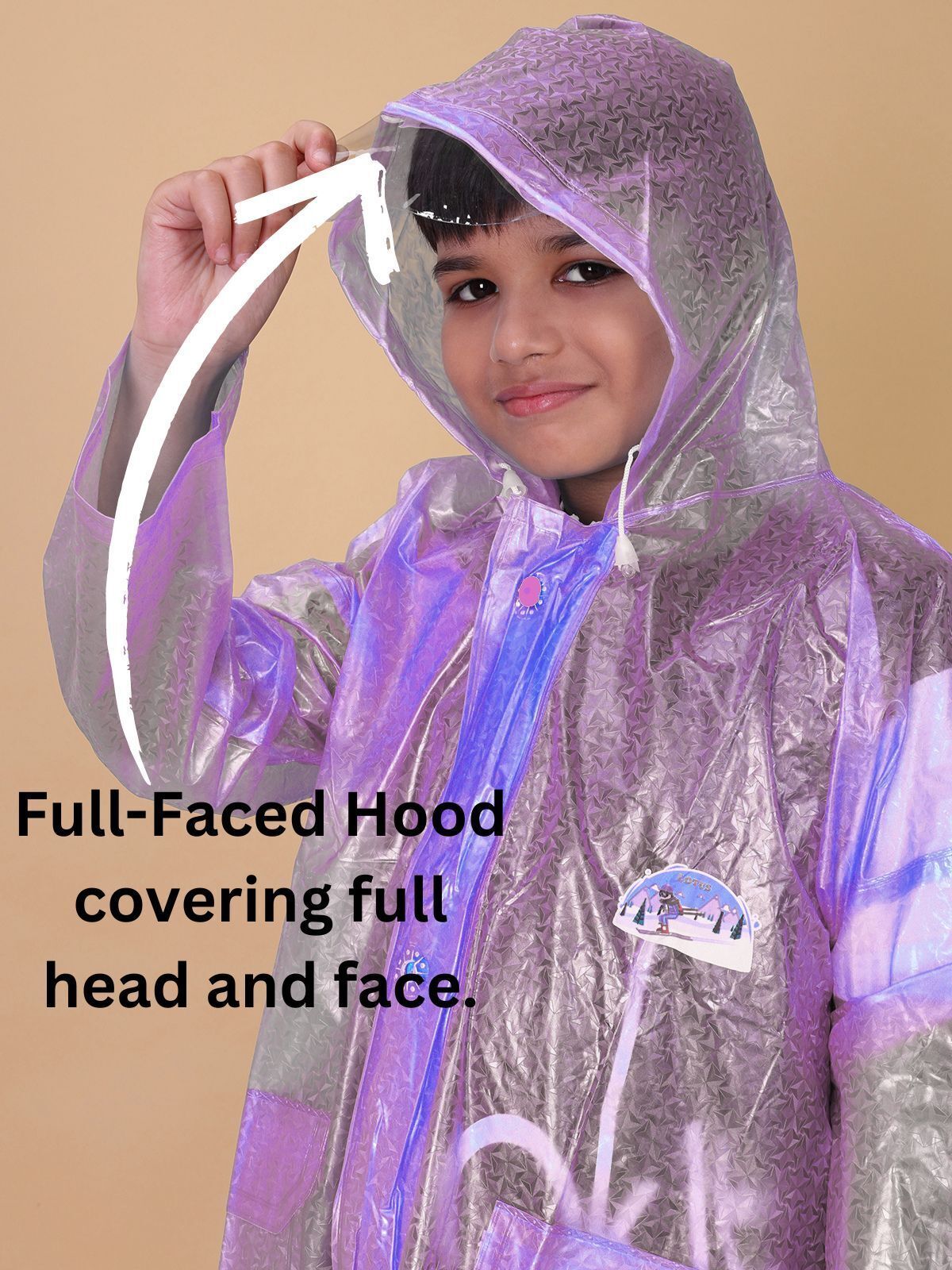 Mars Infiniti Graphic Print Unisex Raincoat set and Pant set, Violet, pack of 1, PVC Plastic Raincoat