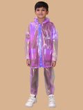 Mars Infiniti Graphic Print Unisex Raincoat set and Pant set, Violet, pack of 1, PVC Plastic Raincoat