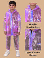 Mars Infiniti Graphic Print Unisex Raincoat set and Pant set, Violet, pack of 1, PVC Plastic Raincoat