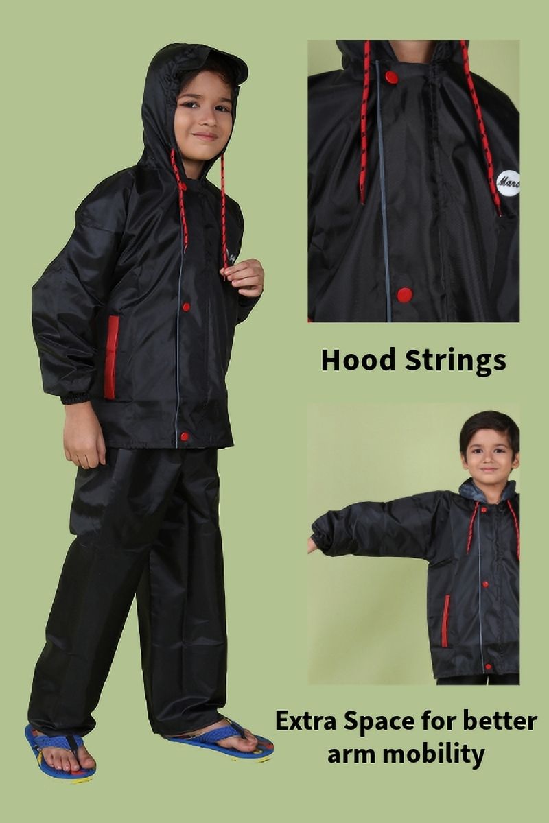 Mars Infiniti Solid Raincoat and Pant Set, Black, Pack of 1, Polyester Raincoat