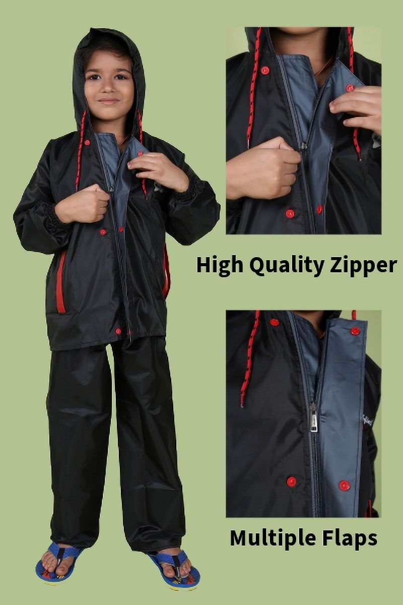 Mars Infiniti Solid Raincoat and Pant Set, Black, Pack of 1, Polyester Raincoat