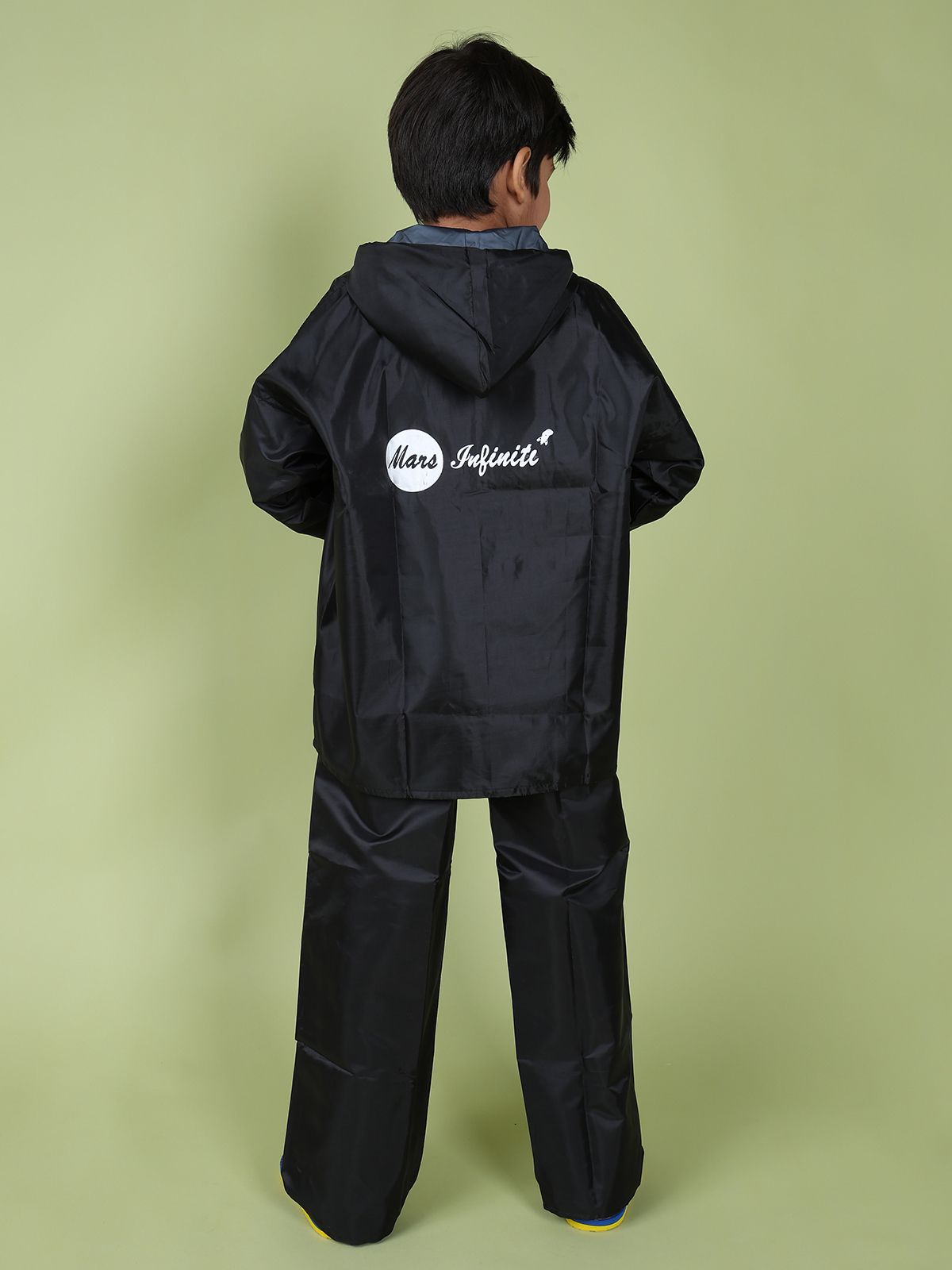 Mars Infiniti Solid Raincoat and Pant Set, Black, Pack of 1, Polyester Raincoat