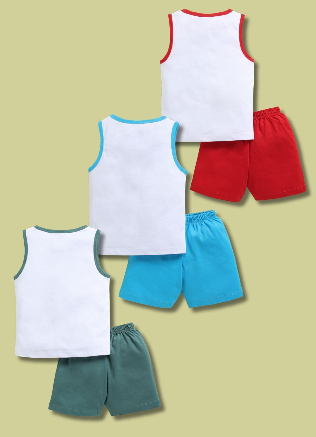 Mars Infiniti Baby Boys & Baby Girls Casual T-shirt Shorts (White, Red, Green, Blue)