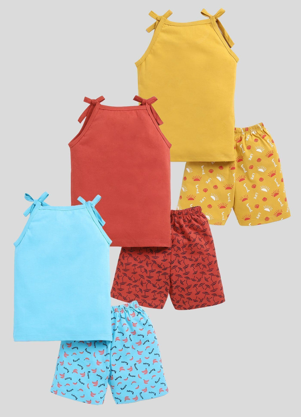 Mars Infiniti Baby Boys & Baby Girls Casual Vest Shorts (Red, Sky Blue, Yellow)