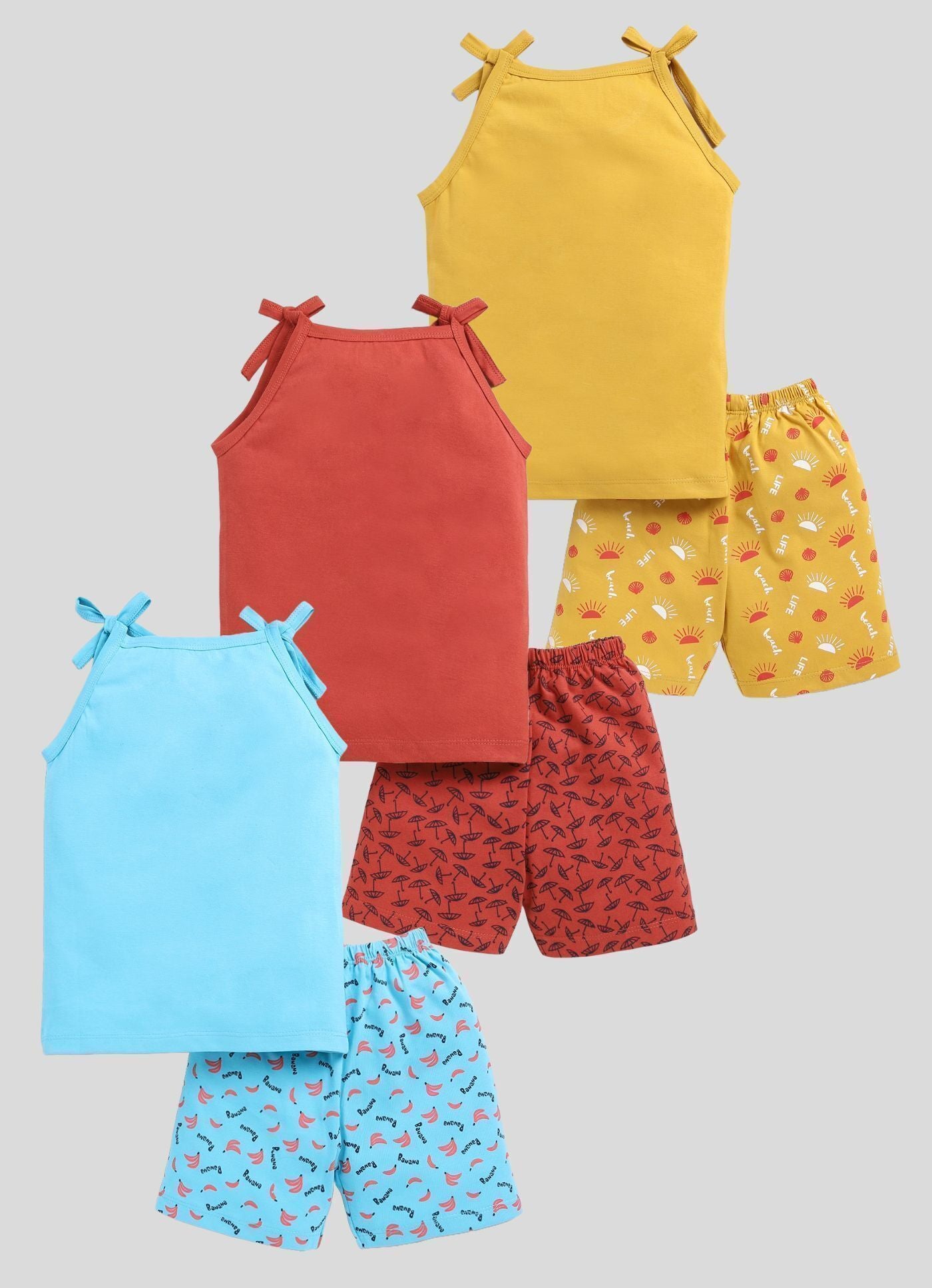 Mars Infiniti Baby Boys & Baby Girls Casual Vest Shorts (Red, Sky Blue, Yellow)