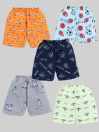 Mars Infiniti Short For Boys Casual Printed Pure Cotton (Multicolor, Pack of 5)