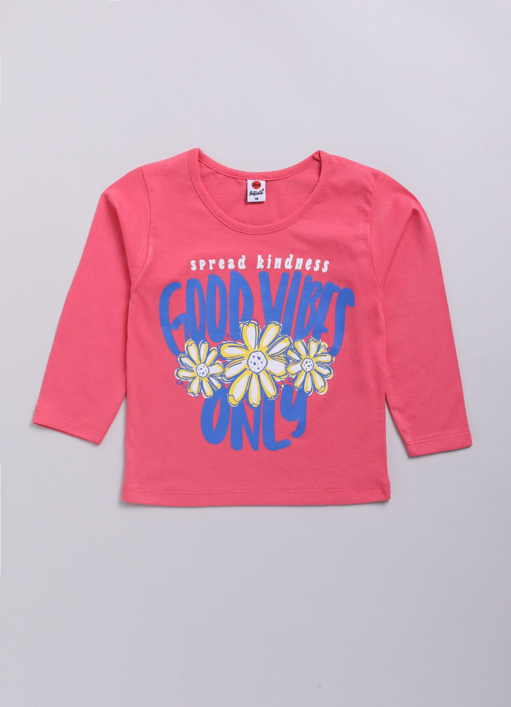 Mars Infiniti Girls Printed Pure Cotton Regular T Shirt (Multicolor, Pack of 4)
