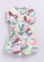 Mars Infiniti Floral Print Baby Girls Jumpsuit