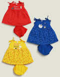 Mars Infiniti Baby Girls Casual Top Panty (Red_Blue_Yellow)