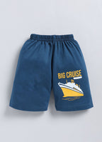 Mars Infiniti Boys & Girls Casual T-shirt Shorts (Mustard, Deep Blue)
