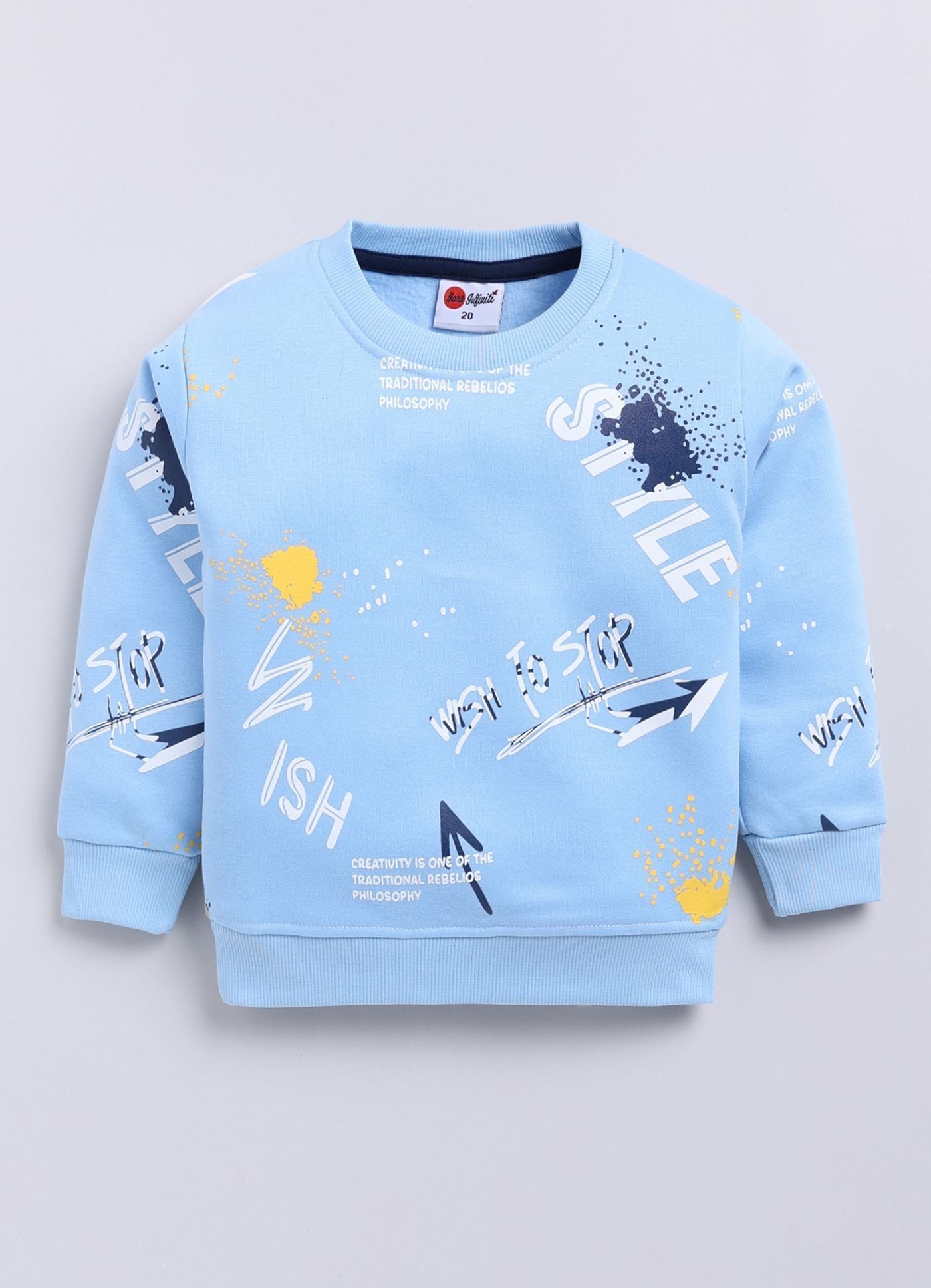 Mars Infiniti Boys & Girls Casual Sweatshirt Sweatpant (Sky Blue, Deep Blue)