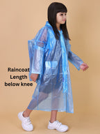 Mars Infiniti PVC Plastic Solid Color Girls Raincoat (Sky Blue)