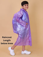 Mars Infiniti Graphic Print Boys and girls Raincoat Violet , Pack of 1, PVC Plastic Raincoat