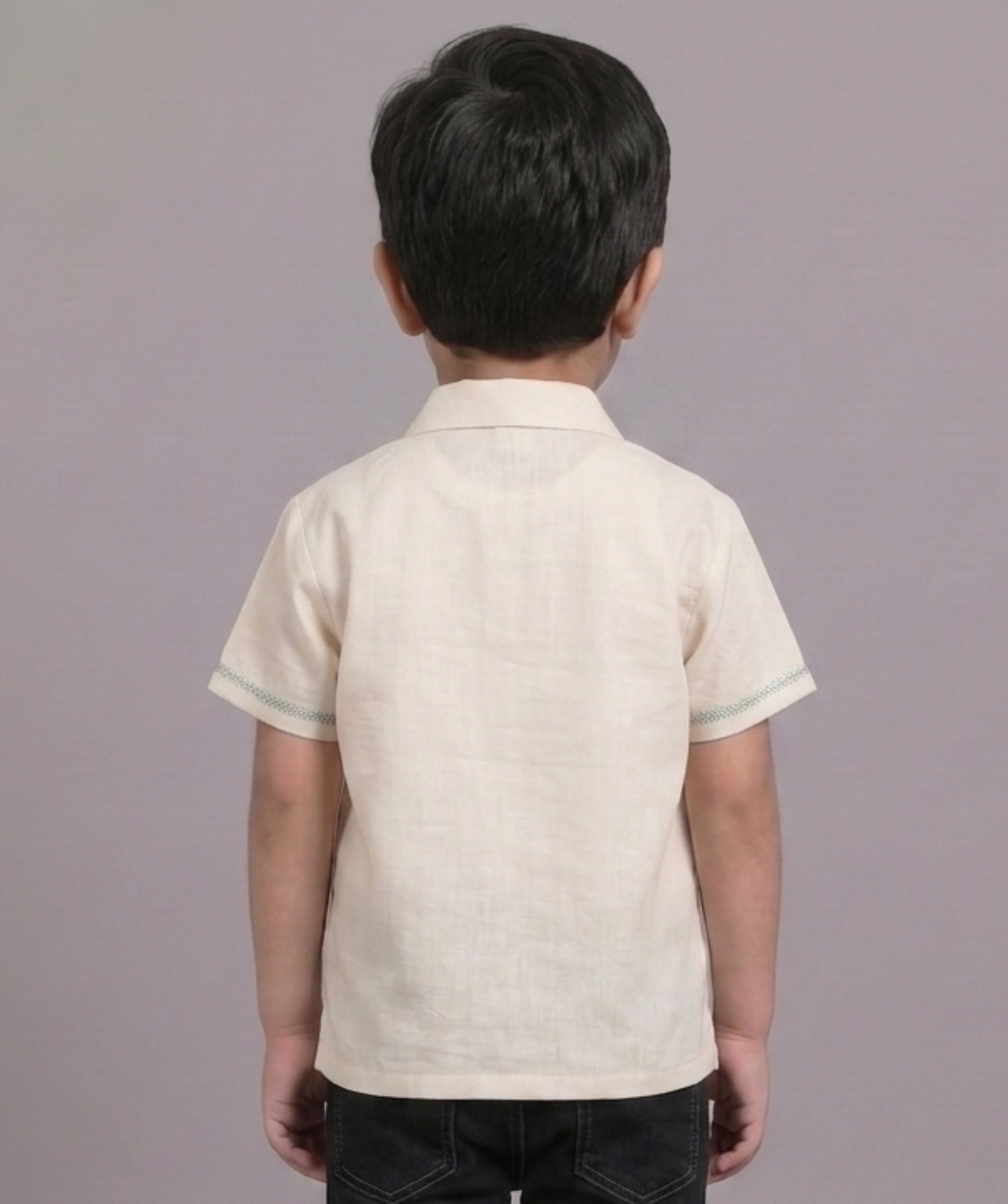 Mars Infiniti Boys All Over Printed Half Sleeves Shirt|Summerwear|Beige|Pure Cotton|Spread Collar