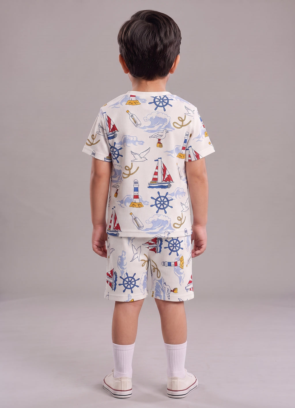 Mars Infiniti Boys All Over Print T-shirt Pant (Blue, White, Pack of 1)