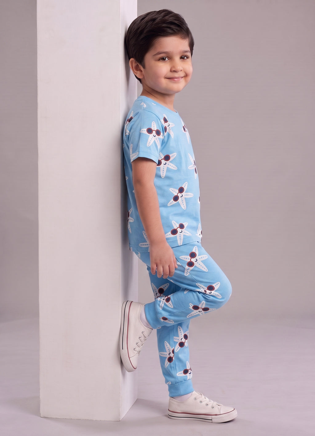 Mars Infiniti Boys Casual T-shirt Pant (Blue, Pack of 1)