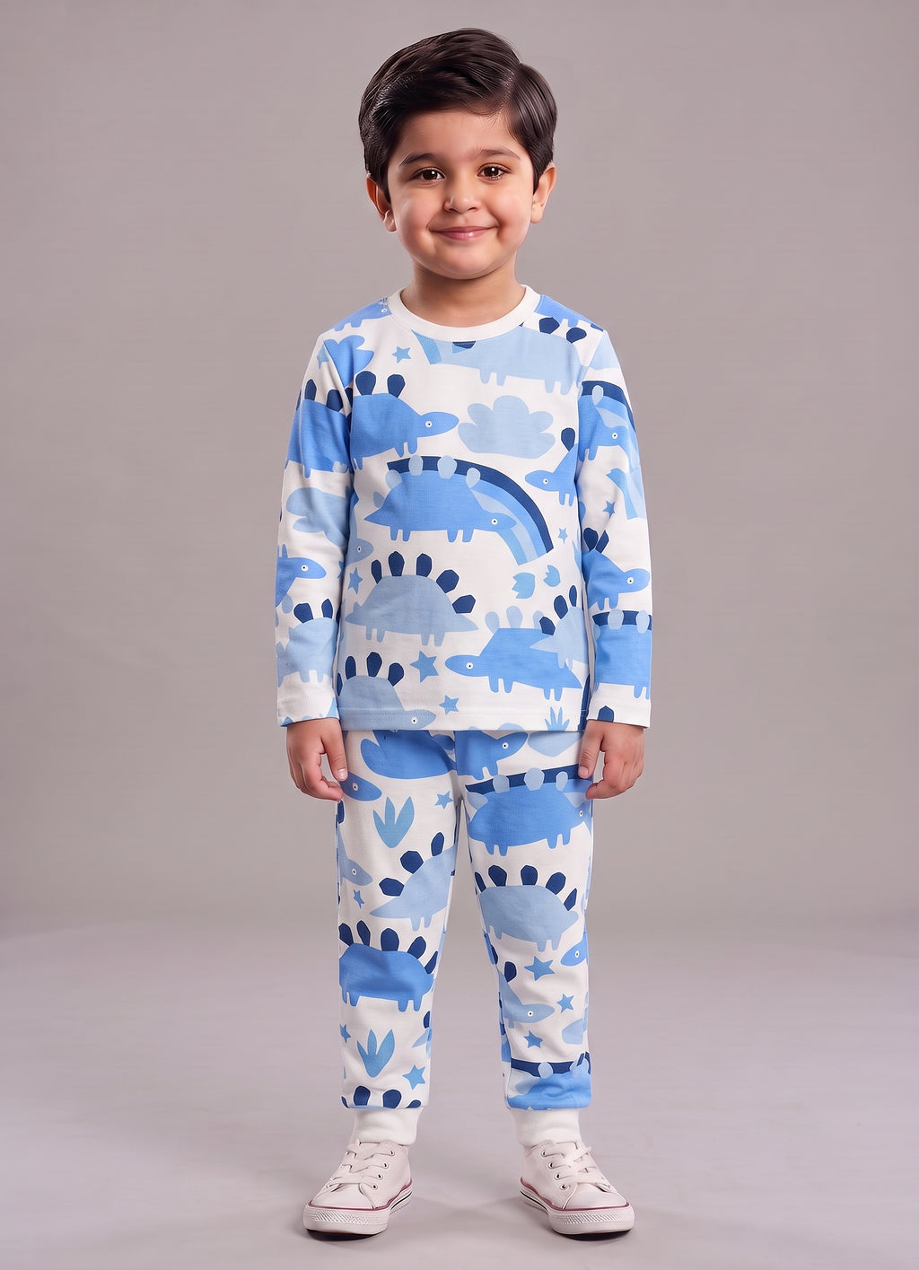 Mars Infiniti Boys Casual T-shirt Pant (Blue, Deep Blue, White, Pack of 1)