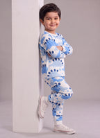 Mars Infiniti Boys Casual T-shirt Pant (Blue, Deep Blue, White, Pack of 1)