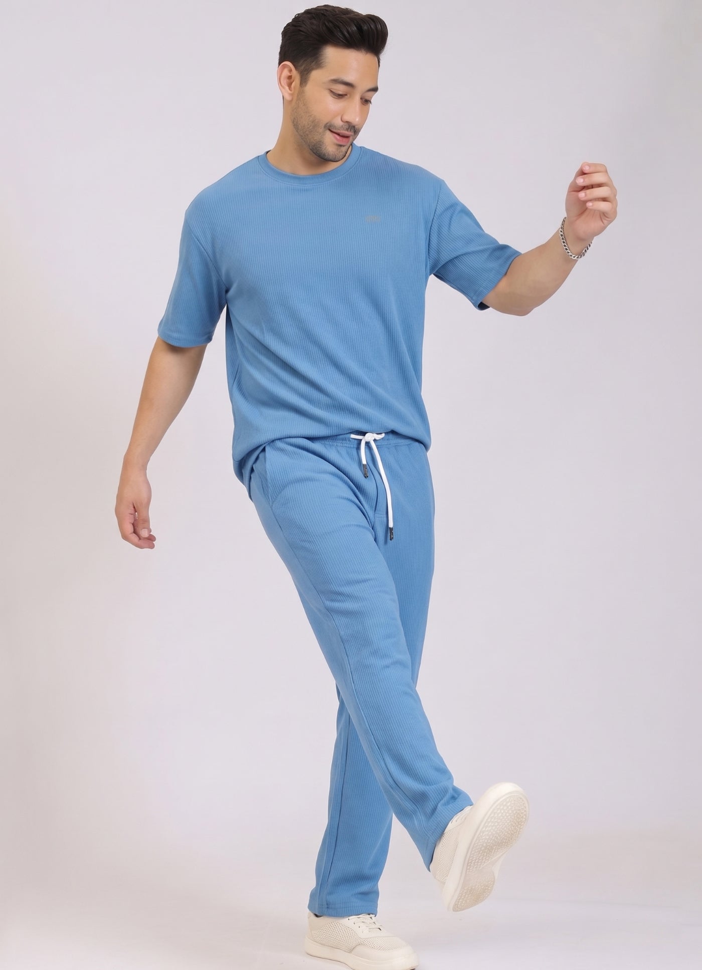 Mars Infiniti Pure Cotton Night Suit Set For Mens' (Airforce Blue)