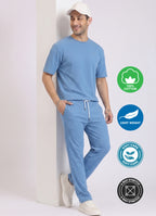 Mars Infiniti Pure Cotton Night Suit Set For Mens' (Airforce Blue)