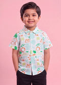 Mars Infiniti Boys All Over Printed Half Sleeves Shirt(Multicolor)