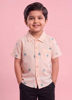 Mars Infiniti Boys All Over Printed Half Sleeves Shirt (Pack Of 3) Cream, Peach, White