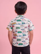 Mars Infiniti Boys All Over Printed Half Sleeves Shirt (Pack Of 2) Blue, Cream