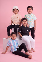 Mars Infiniti Boys All Over Printed Spread Collar Half Sleeves Shirt (Combo Set Pack of 4)