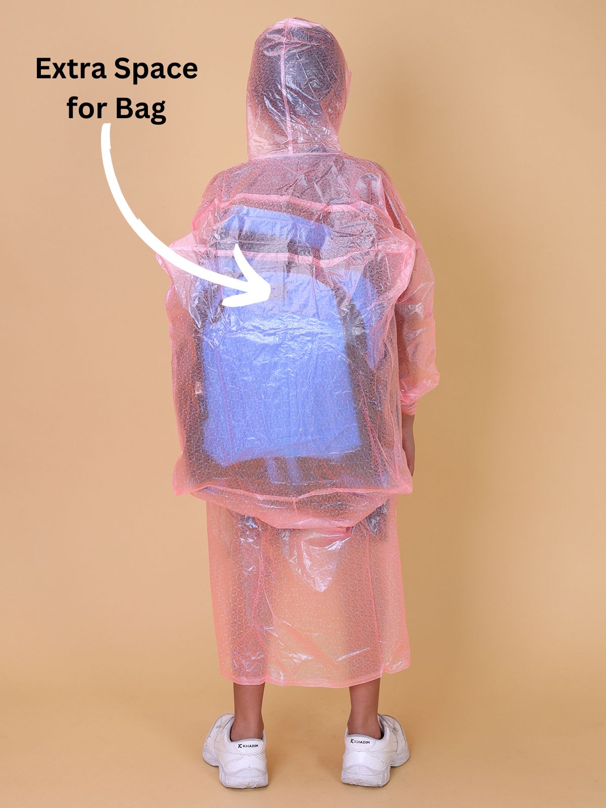 Mars Infiniti PVC Plastic Solid Color Girls Raincoat (Pink)