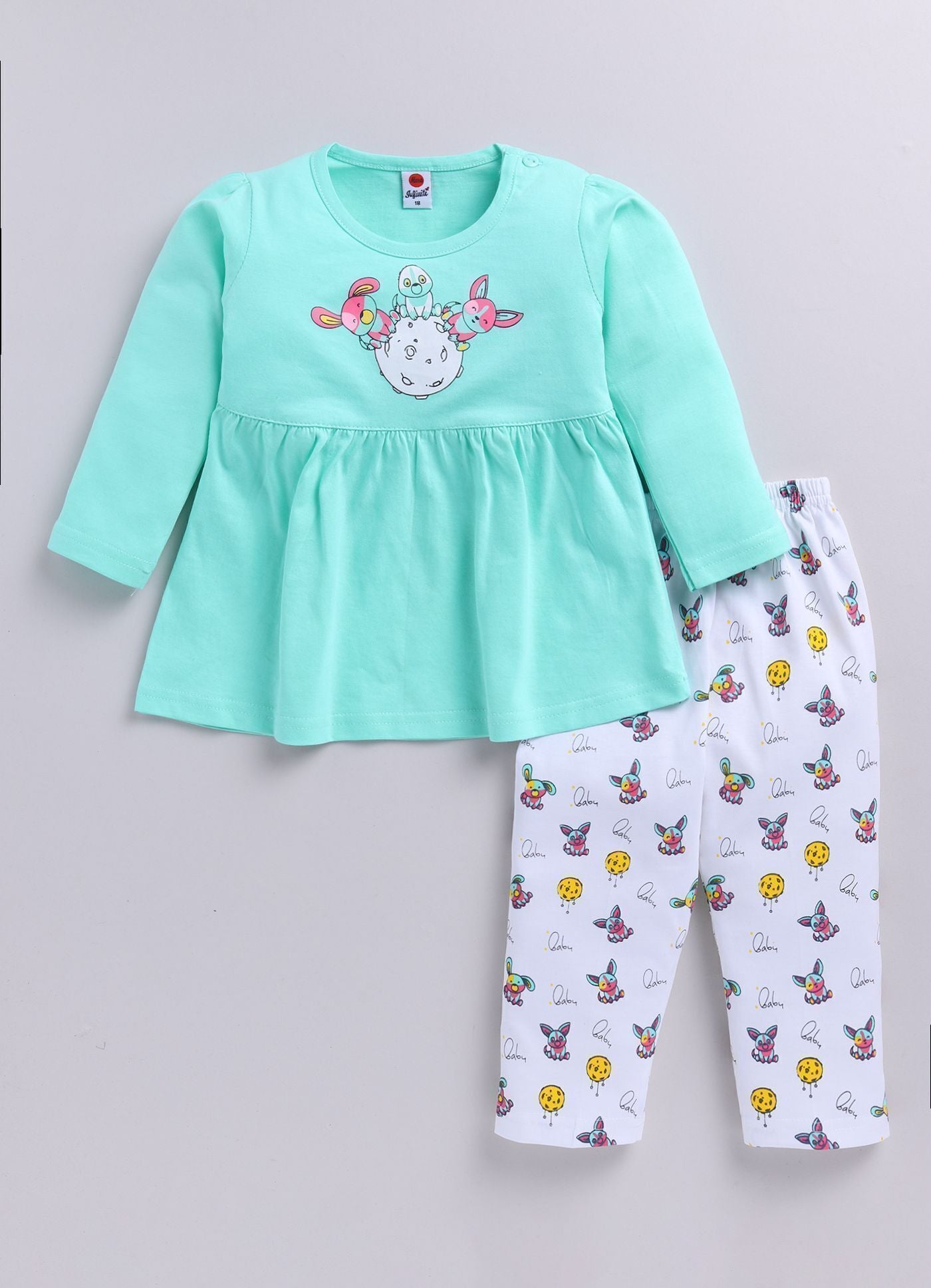 Mars Infiniti Baby Girls Casual Dress Pant (yellow, mint green, pink)