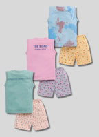 Mars Infiniti Boys Casual T-shirt Shorts (Green, Sky Blue, Pink)