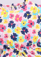 Mars Infiniti Floral Print Baby Girls Jumpsuit