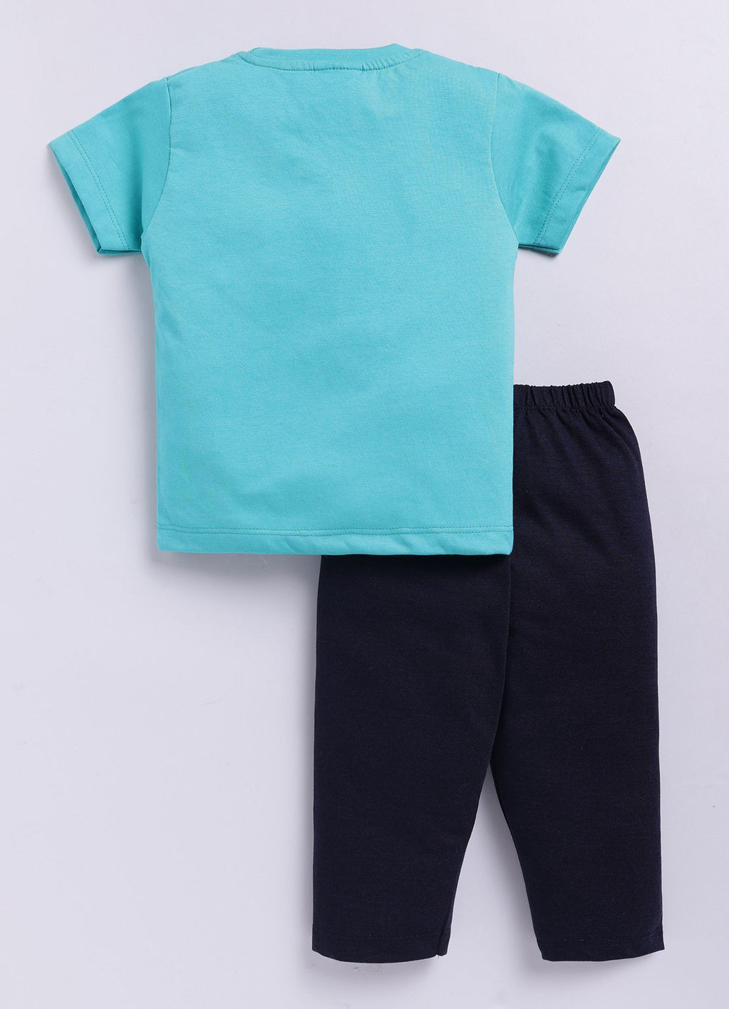 Mars Infiniti Boys Casual T-shirt Pant (Aqua Blue, Navy Blue)