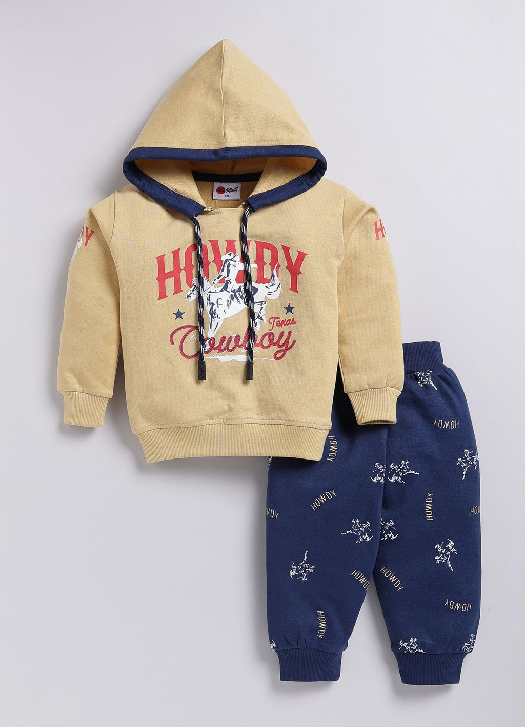 Mars Infiniti Boys & Girls Casual Sweatshirt Track Pants (Beige, Deep Blue)