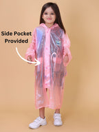 Mars Infiniti PVC Plastic Solid Color Girls Raincoat (Pink)