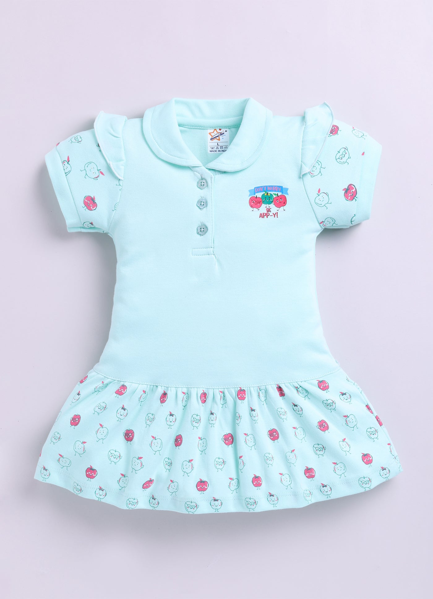 Mars Infiniti Pure Cotton Sleeveless Frock and Panty Set| Coordinated Outfit| Infant Dress|Collared Frock|Green