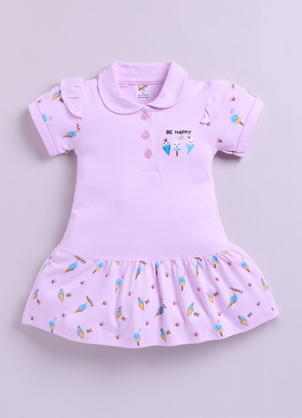 Mars Infiniti Pure Cotton Sleeveless Frock and Panty Set| Coordinated Outfit| Infant Dress|Collared Frock|Purple