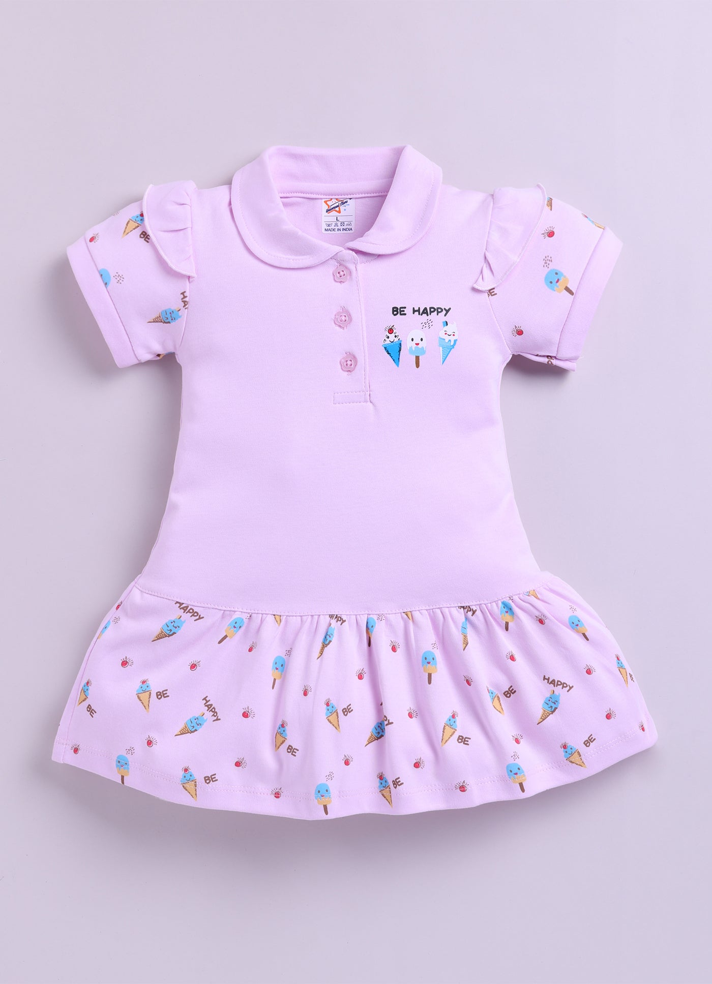 Mars Infiniti Pure Cotton Sleeveless Frock and Panty Set| Coordinated Outfit| Infant Dress|Collared Frock|Purple