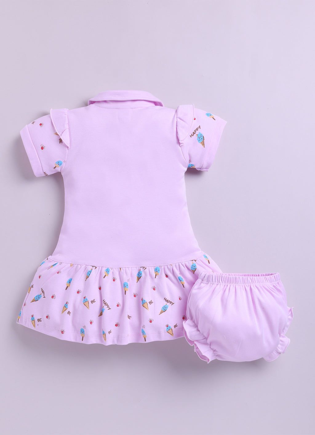 Mars Infiniti Pure Cotton Sleeveless Frock and Panty Set| Coordinated Outfit| Infant Dress|Collared Frock|Purple