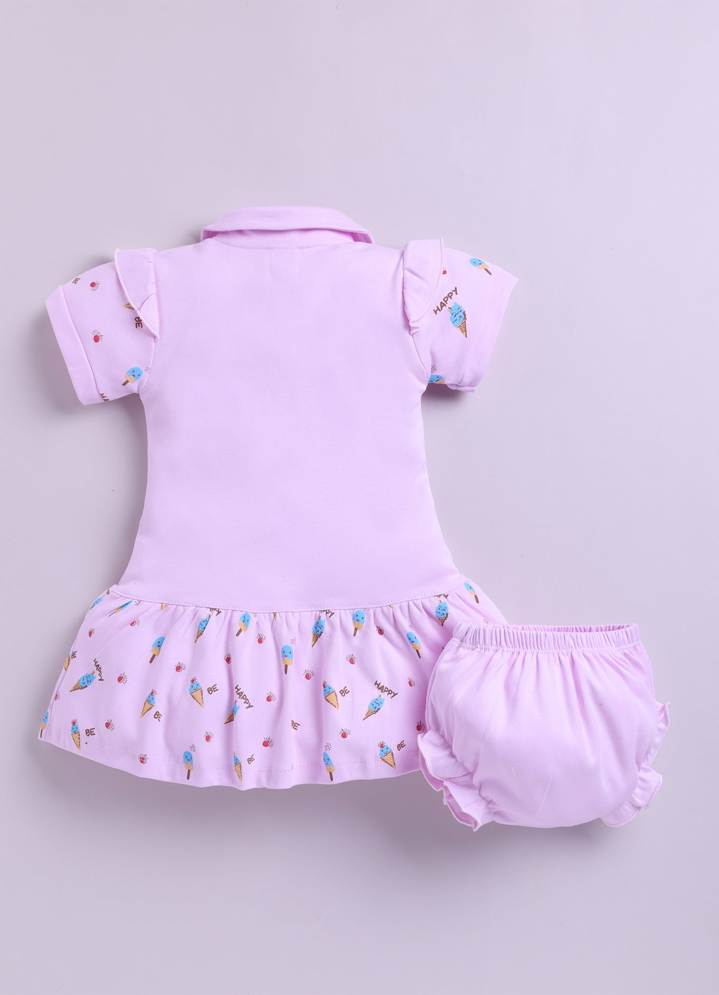 Mars Infiniti Pure Cotton Sleeveless Frock and Panty Set| Coordinated Outfit| Infant Dress|Collared Frock|Purple
