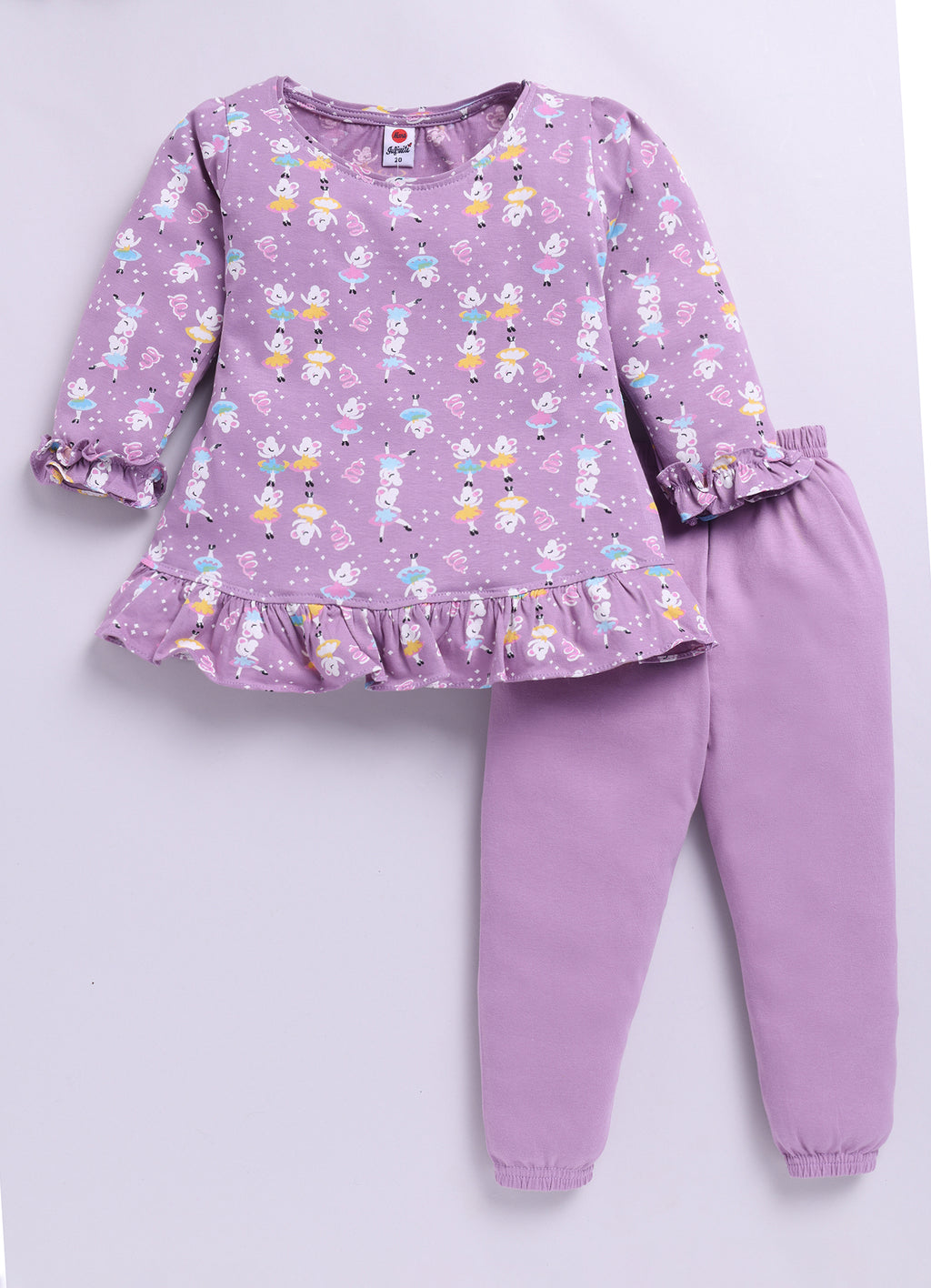 Mars Infiniti Baby Girls Casual Top Pyjama (Purple)