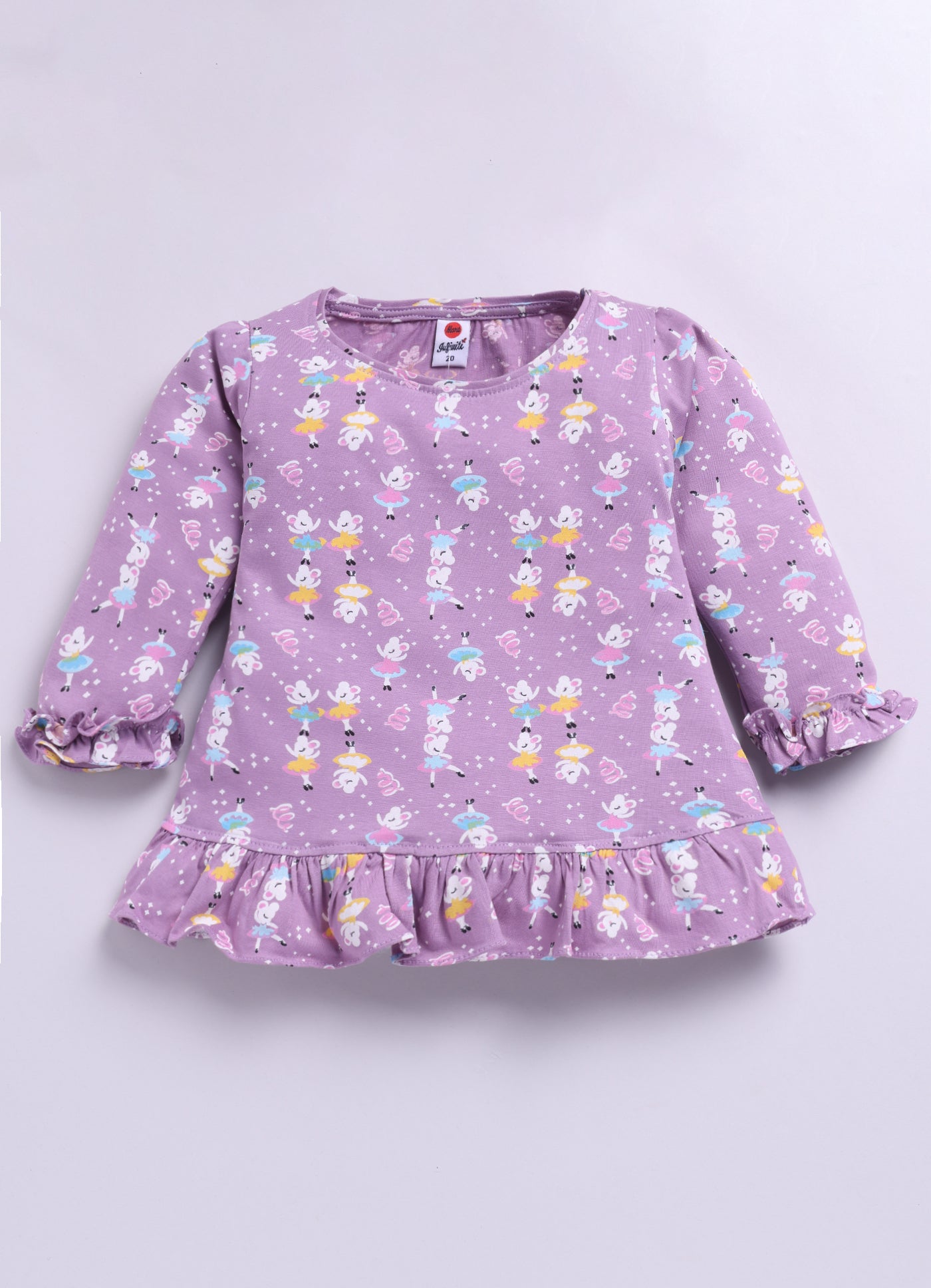 Mars Infiniti Baby Girls Casual Top Pyjama (Purple)