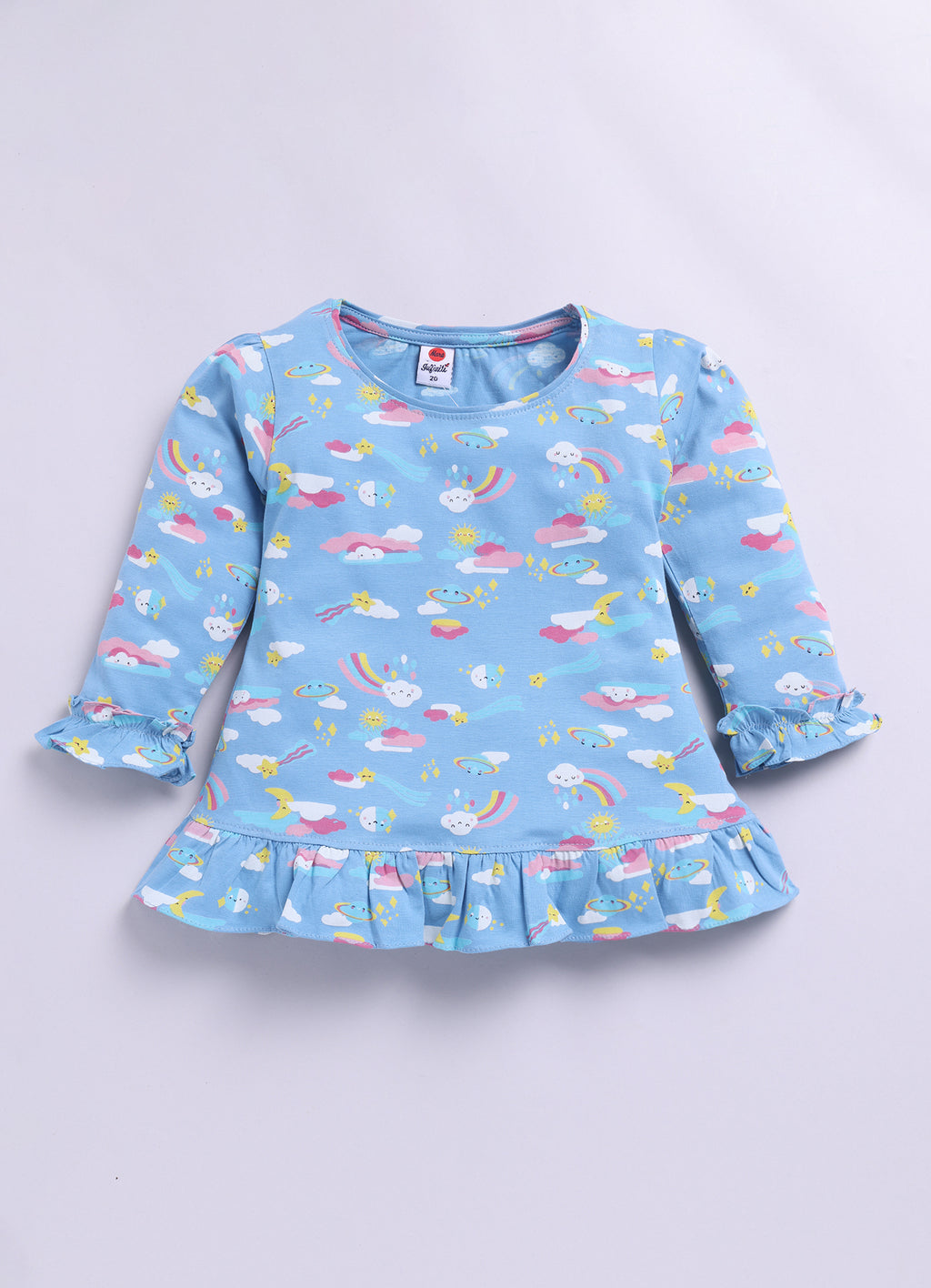 Mars Infiniti Baby Girls Casual Top Pyjama (Light Blue)