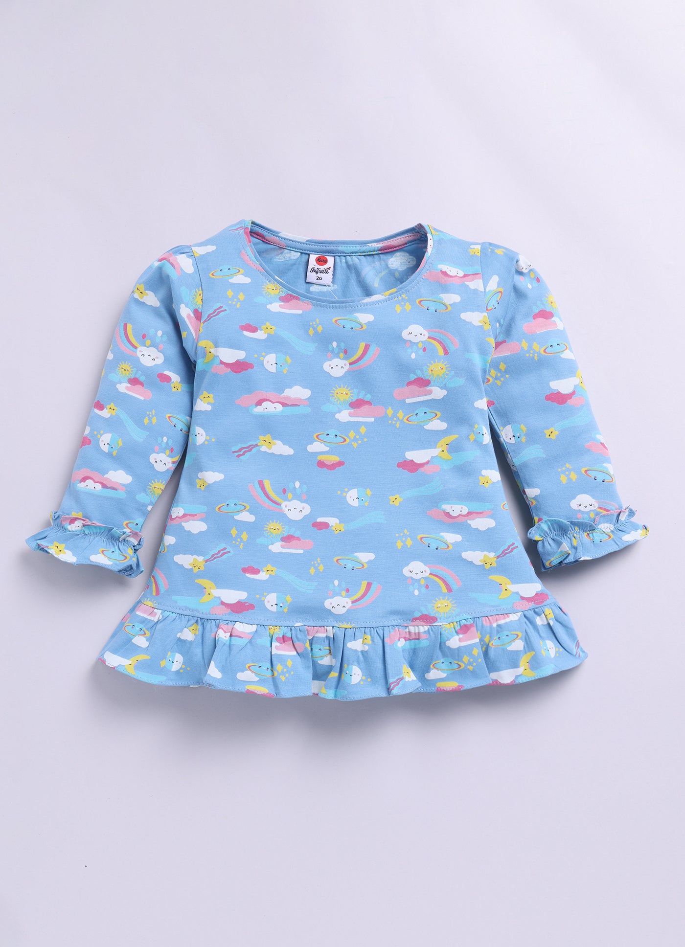Mars Infiniti Baby Girls Casual Top Pyjama (Light Blue)